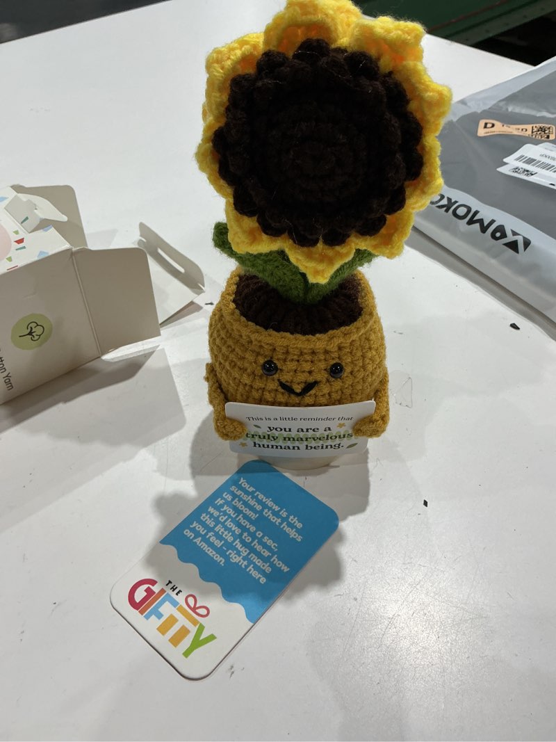 Condition photo showing Good Condition for positive sunflower crochet - little reminder - appreciation, going away, farewell gift for coworker, best friend, teacher, sister, birthday, retirement, graduation, birthday, thank you gift