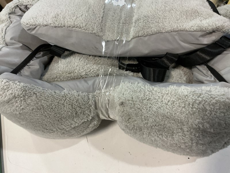 Condition photo showing As Is for burgeonnest dog car seat for small dogs, detachable and washable cat carseats under 25 lbs, soft pet booster seats with storage pockets and clip-on leash portable car travel carrier bed, black grey small black grey