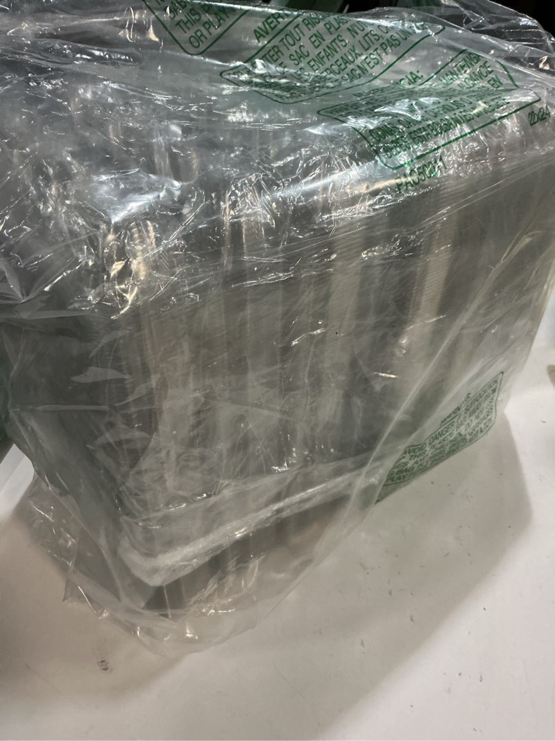 Condition photo showing New/Like New for 100 Pack 12 Count Plastic Egg Cartons - Bulk Cheap Clear Reusable Egg Containers for Chicken Eggs, Dozen Egg Storage Solutions.