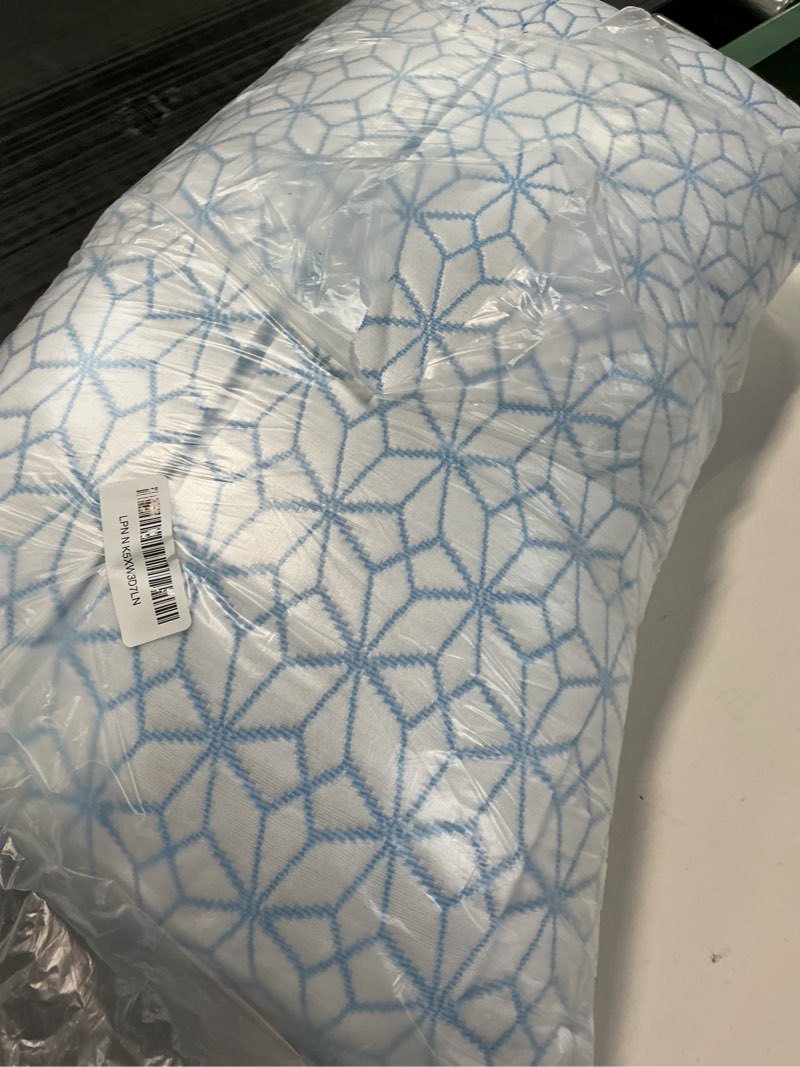 Condition photo showing As Is for puredown Standard Pillows Set of 2, Cooling Pillow Full Size 2 Pack, Adjustable Shredded Memory Foam Pillows for Side Back Stomach Hot Sleepers, Ice Blue Ice Blue Standard (Pack of 2) (incomplete)