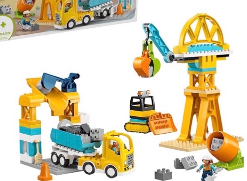 lego duplo town 3 in 1 construction site and vehicles toys for toddlers - pretend play set 