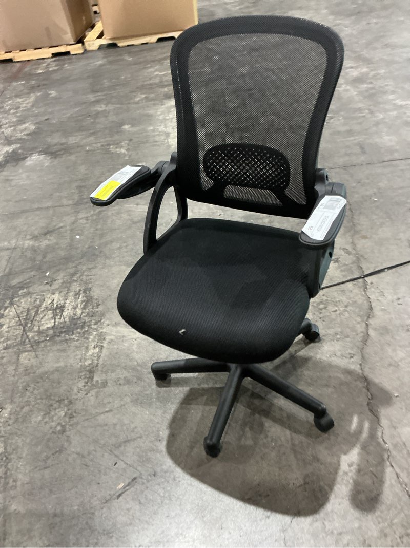 Condition photo showing Good Condition for mainstays ergonomic mesh back task office chair with flip-up arms, black fabric, 275 lb