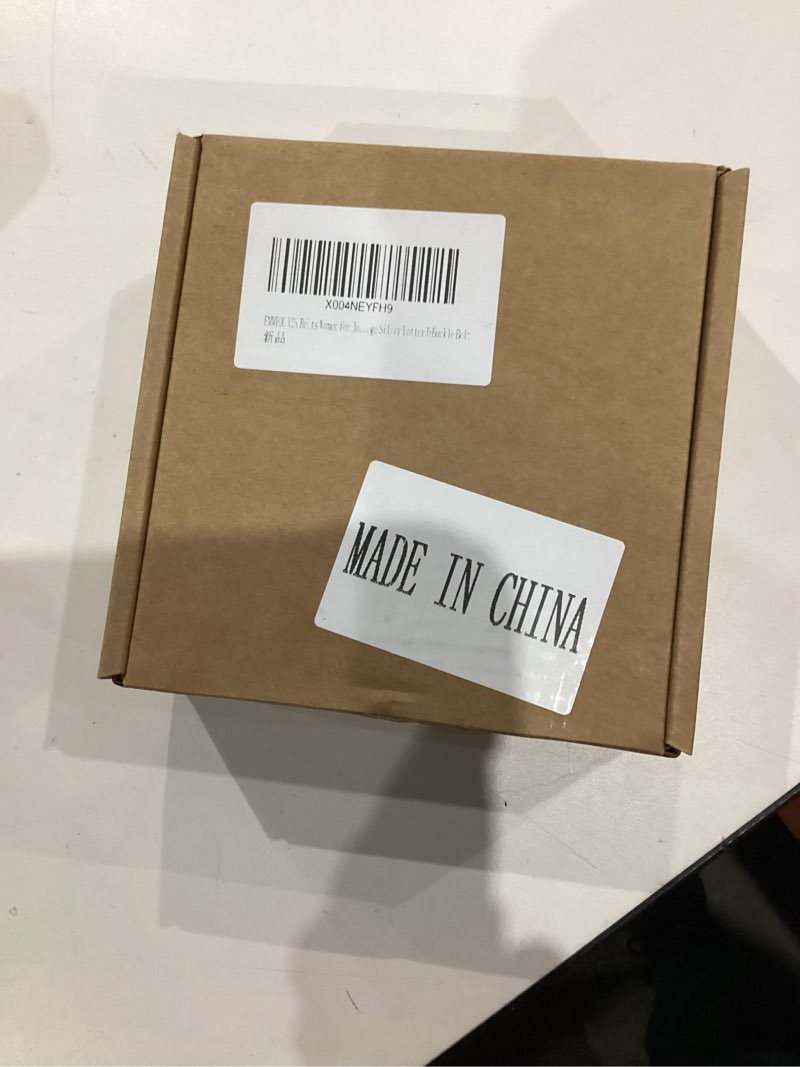 Condition photo showing New/Like New for EMMIOL Cool Y2K Belt Women Black bb Belt Silver Buckle Oval D Ring Star Belts Trendy Streetwear Punk for Jeans Black Fits 28" -34 " Waist