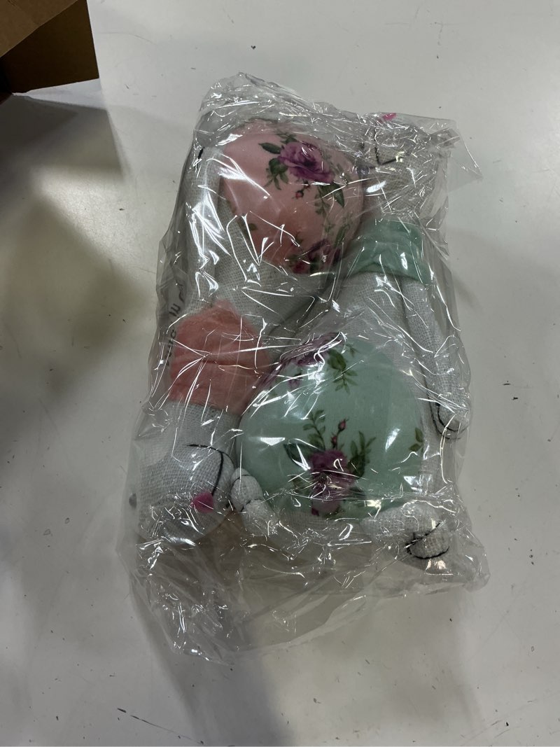 Condition photo showing New/Like New for easter bunny gnome decorations with big ears - adorable festive spring rabbit tiered tray and home decor, easter table centerpiece for home, valentine's day gift for kids, adults, set of 2