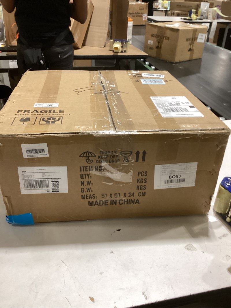 Condition photo showing Good Condition for 20" Boho Ceiling Fans with Lights and Remote Control,Rattan Caged Flush Mount Ceiling Fan with Light, Enclosed Timing 6 Speeds Reversible for Living Room Bedroom Dining Room Gold 20" Reversible Boho Rattan Caged Ceiling Fan with Lights