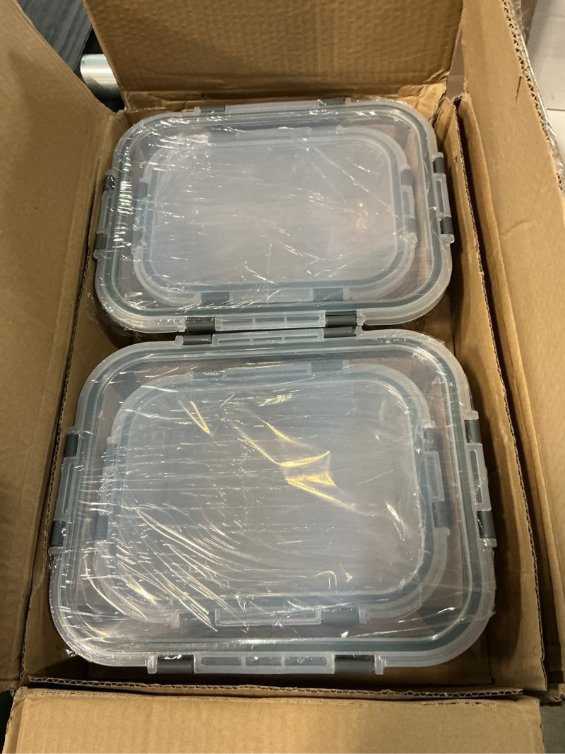 Condition photo showing New/Like New for m mcirco [80 oz & 36 oz extra large glass food storage/baking containers set with lids, 2 pack 80 oz(10 cup)&2 pack 36 oz (4.5 cup) airtight glass container,microwave,oven,freezer and dishwasher gray
