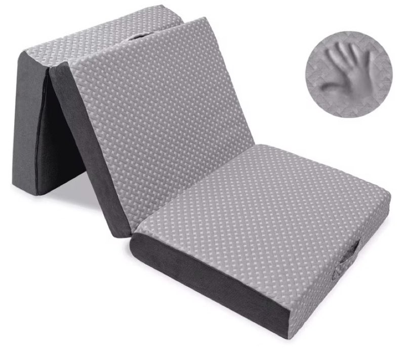 Milliard Cot 6-inch Tri-Folding Memory Foam Mattress with Washable Cover, (75"x31"x6")