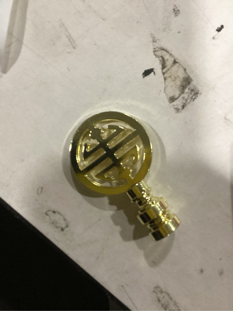 Condition photo showing As Is for Honoson 2 Pieces Lamp Finials for Asian Oriental Brass Lamp Finials Shade Decorative Happiness Symbol for Table Home Room(Aeneous)