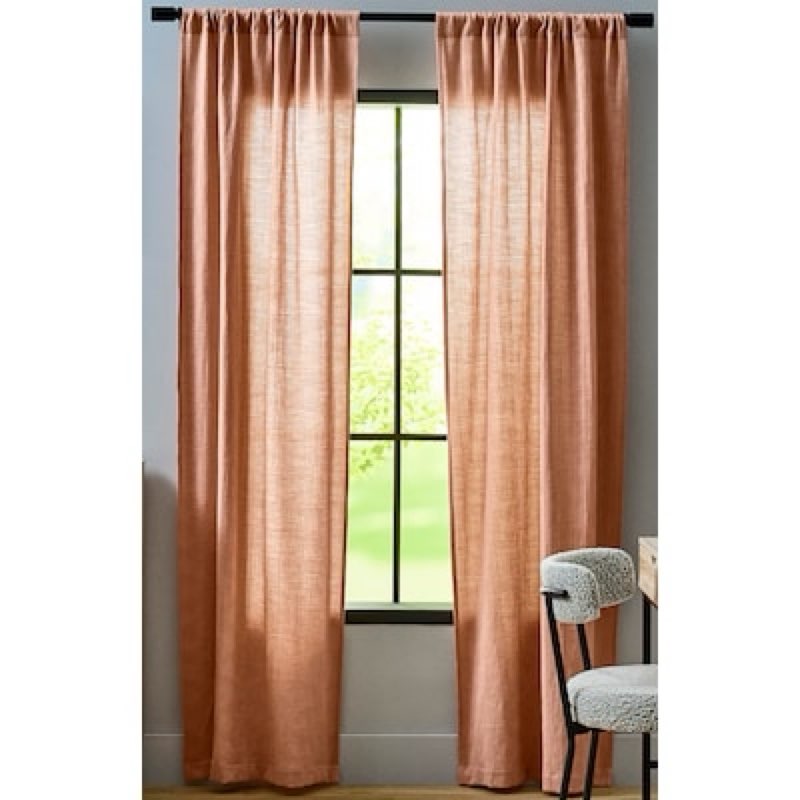 origin 21 84-in clay light filtering rod pocket curtain panel pair
