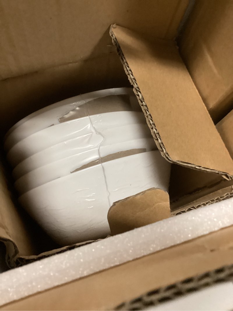 Condition photo showing Good Condition for Dinnerware Sets for 6, LaGlint 18 Pieces Opal Glass Plates and Bowls Set, Dishwasher and Microwave Safe Dish Dinning Ware, Chip and Scratch Resistant Dishware White 18 Pcs (Service for 6) Angel White