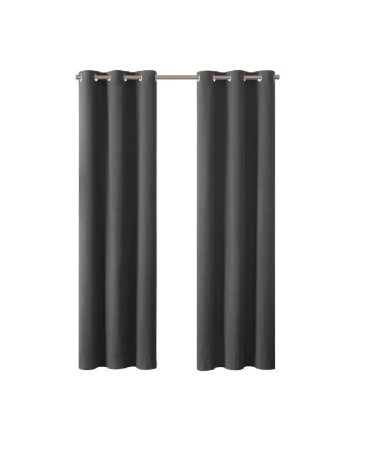 eclipse corte solid blackout curtains, set of 2, 84 inch long blackout curtains, 37\" w x 84\" l, grey