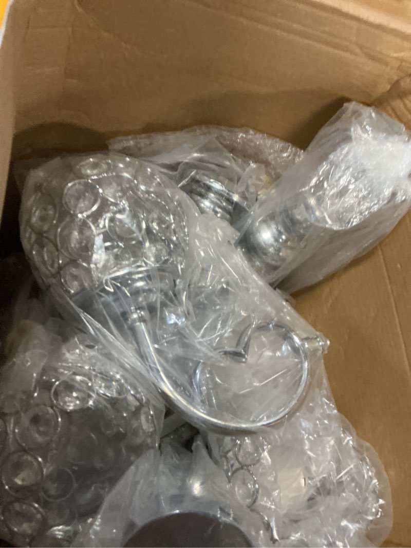 Condition photo showing Good Condition for Domensi 2 Pcs Wedding 5 Arm Crystal Silver Candelabra Table Centerpieces with 12 LED Light 21.5'' Tall Candle Holder Bowl Candlestick Candle Stand for Dinner Dining Party Easter Birthday Anniversaries