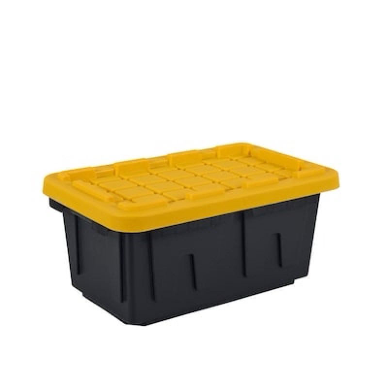 Project Source Commander X-small 2 -Gallons ( 8 -Quarts ) Black Stackable Tote (LID NOT INCLUDED)