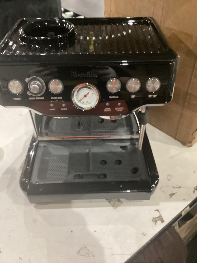 Condition photo showing As Is for breville bes870bsxl the barista express coffee machine (black sesame)