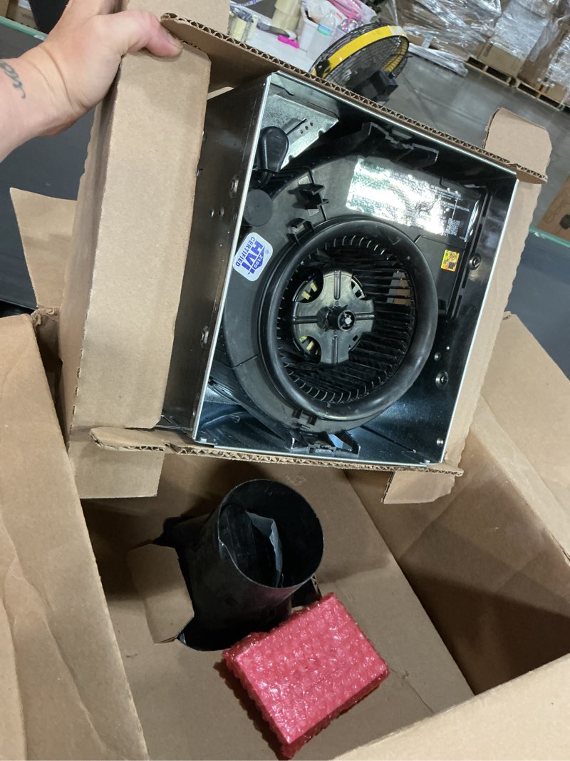 Condition photo showing As Is for broan-nutone chromacomfort 110 cfm 1.5 sones ventilation fan with bluetooth speaker