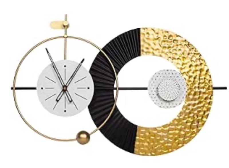 Anmotpe Wall Clock Modern Large Clocks Battery Operated Silent Quartz Wall Clock for Living Room,Lig