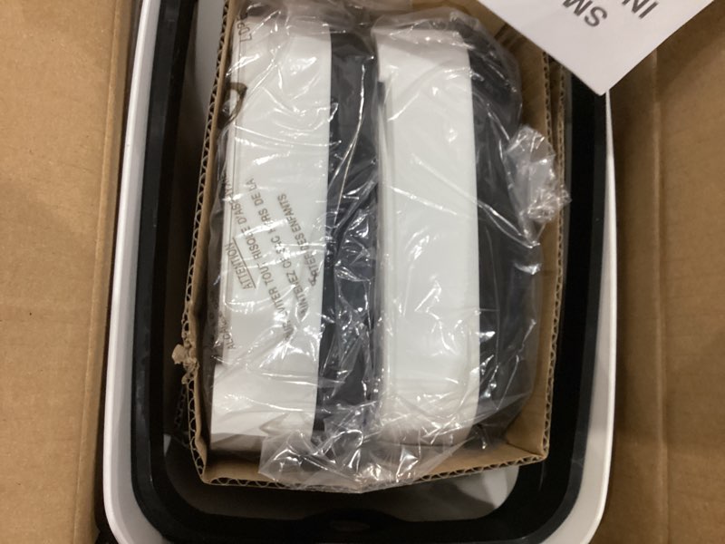 Condition photo showing New/Like New for 2 Pack 2.7 Gal Bathroom Trash Can with Lid, Automatic Trash Can Small Smart Garbage Can Touchless, Slim Motion Sensor Waterproof Plastic Trash Bins for Bedroom Office Kitchen Toilet White 2.7 Gal