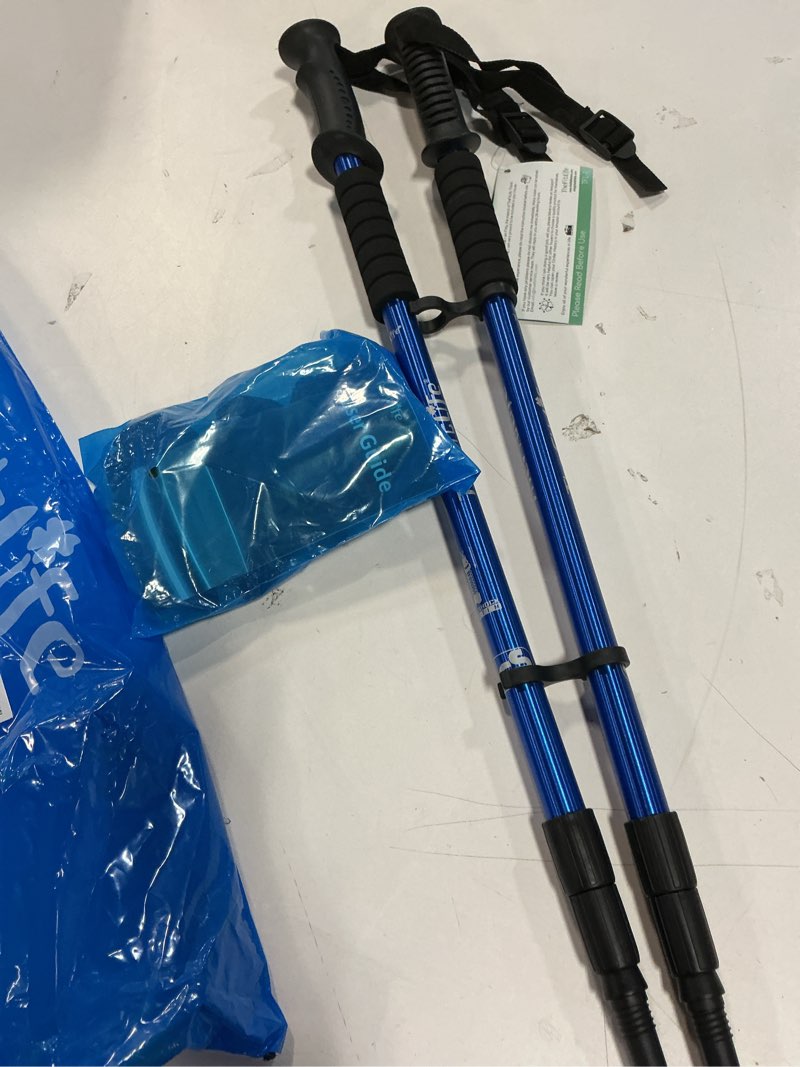 Condition photo showing Good Condition for TheFitLife Nordic Walking Trekking Poles - 2 Sticks with Anti-Shock and Quick Lock System, Telescopic, Collapsible, Ultralight for Hiking, Camping, Mountaining, Backpacking, Walking, Trekking Blue