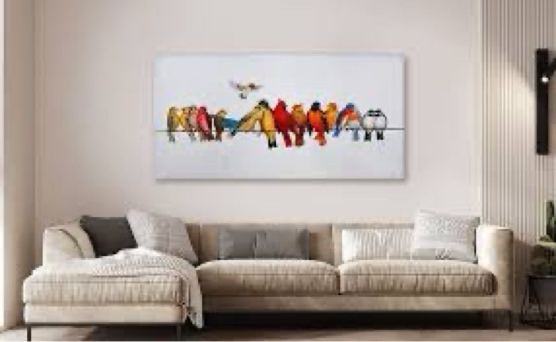 Wall Art Colorful Birds Canvas Print Artwork Animal Wall Decor for Living Room Bedroom Office Dining