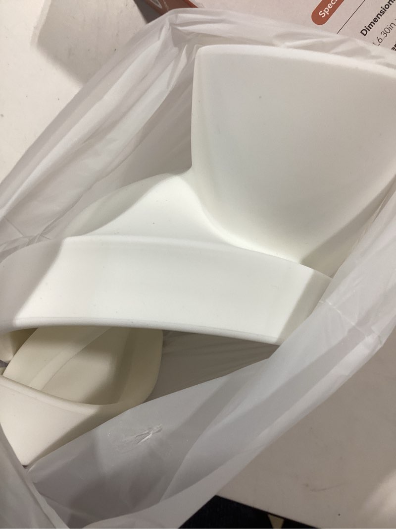 Condition photo showing Good Condition for 2-in-1 pouring shield & funnel for kitchenaid tilt head 4.5-6qt mixer bowls, silicone splash guard, stand mixer accessory, proof pour chute design for daily baking cooking use(white)