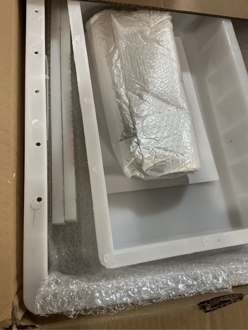 Condition photo showing As Is for 2pcs extra large reusable epoxy resin table mold with clamping system 23.6x15.7x3 inch 15.7x9.8x3 inch rectangles epoxy resin molds for river table, coffee side table, cutting board, charcuterie board 23.6"(with clamping system)and 15.7" x 9.8"