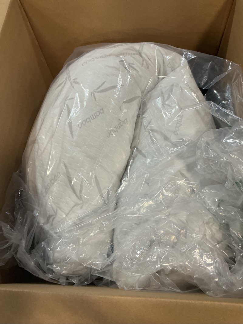 Condition photo showing As Is for Full Body Pillow with Removable Pillowcase for Adults,?Memory Foam Filling??Long Pillow for Side Sleepers? ?Fluffy and Firm??Adjustable Filling??20×54 Inch?Gold?