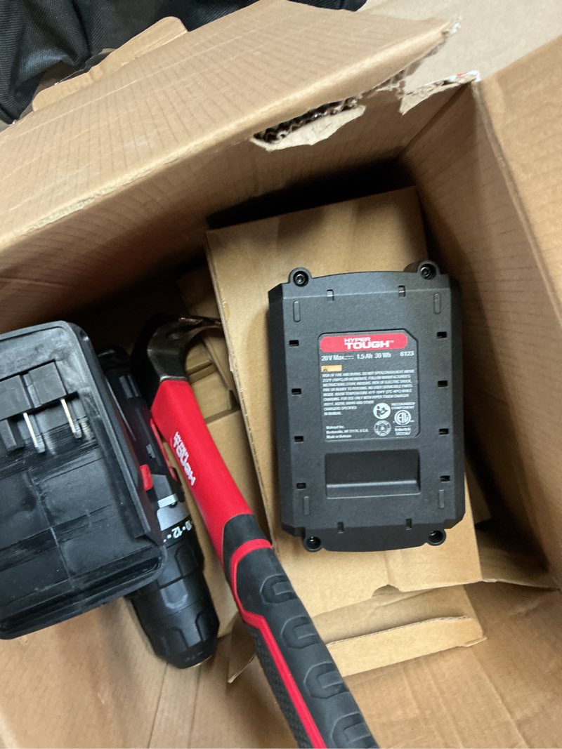 Condition photo showing As Is for (incomplete)hyper tough 20v max 75-piece project kit, holiday gift
