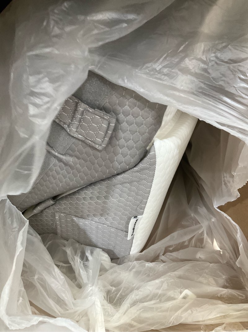 Condition photo showing Good Condition for bedluxe wedge pillow, 10 inch bed wedge pillow for headboard, pillow wedge for acid reflux relief, sleeping, back pain relief, snoring, triangle pillow wedge, white/grey
