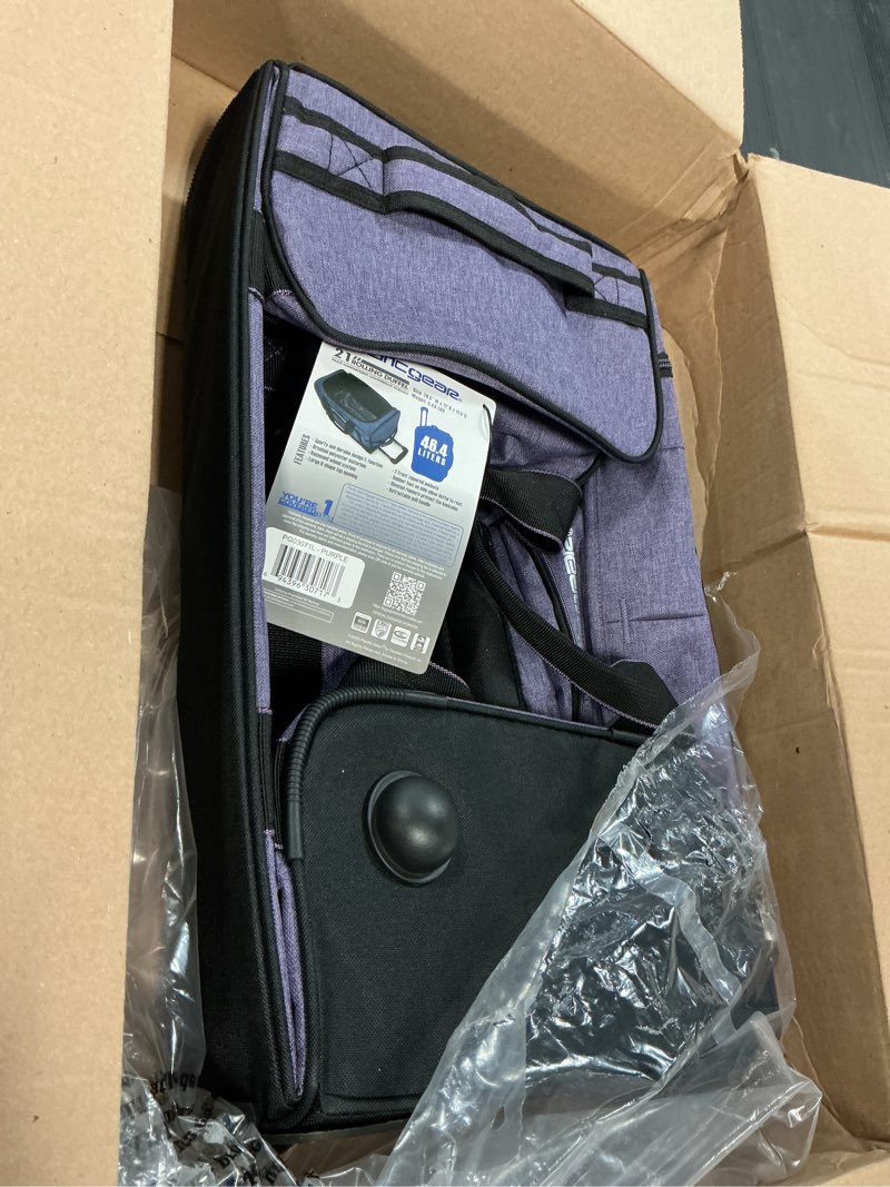 Condition photo showing Good Condition for pacific gear duffel bag with rolling wheels purple 21 inch