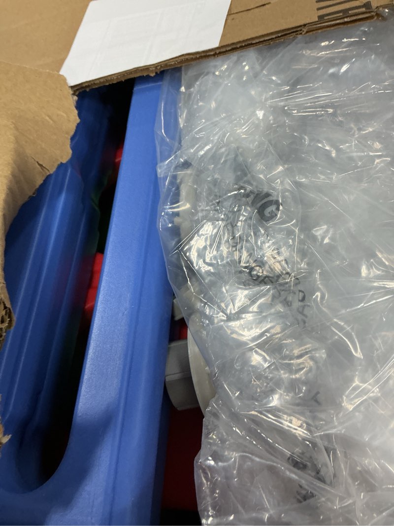 Condition photo showing As Is for Giant 4 Connect in a Row Game, Height Adjustable Jumbo Yard Games for Kids and Adults Outdoor Play, Backyard Large Four Connect Floor Games, Patent Authorized (Blue/Red)