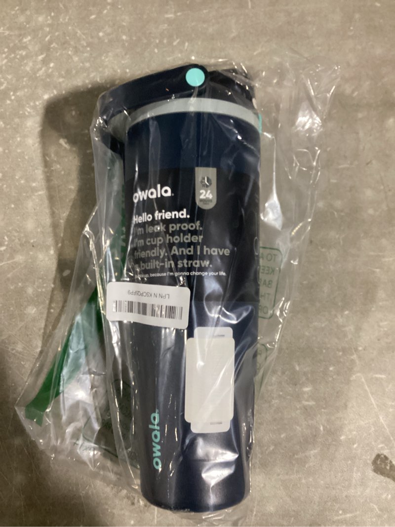 Condition photo showing New/Like New for Owala FreeSip Sway Insulated Stainless Steel Water Bottle with Two-Way Spout, Built-In Straw and Bucket Handle, Made for Travel, School, and Sports, 40oz, BPA Free, Leak Proof, Foggy Tide Foggy Tide 40 Ounces