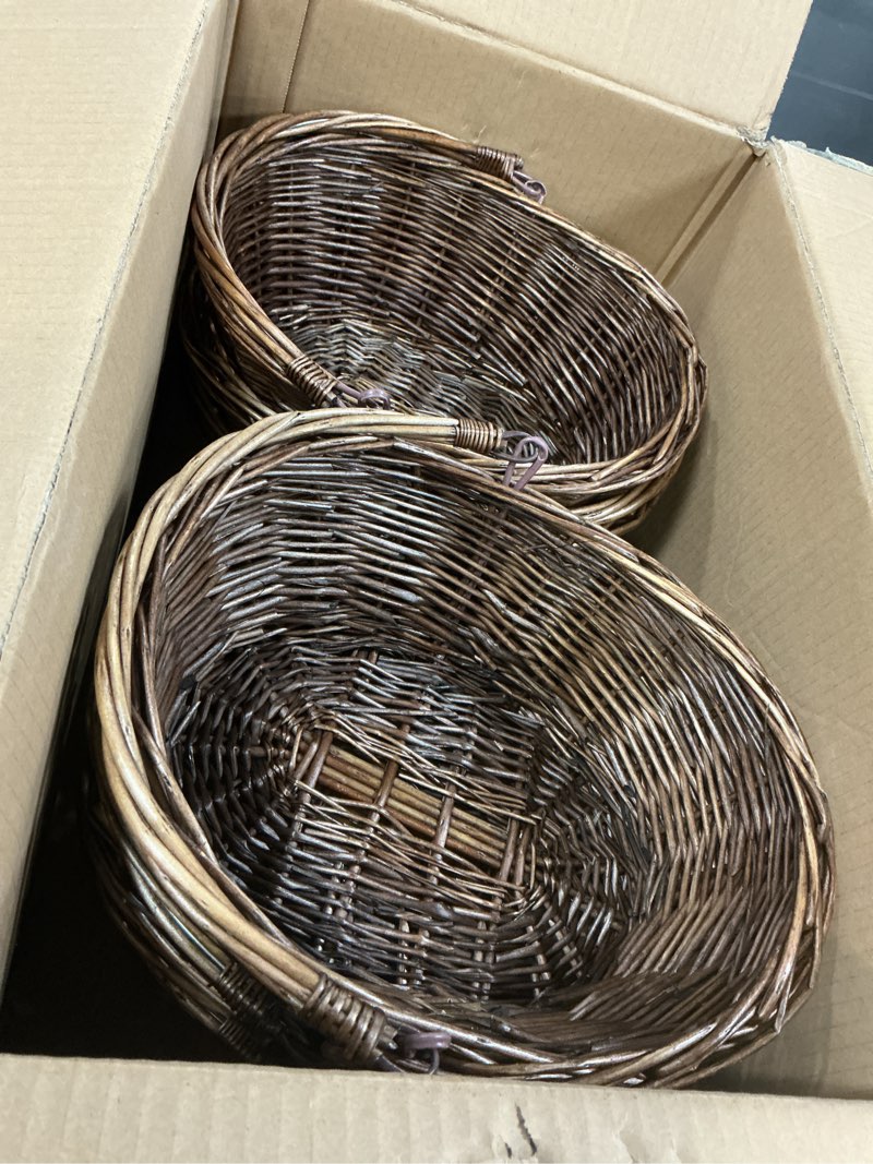 Condition photo showing Good Condition for barydat 6 pcs small wicker picnic basket with handle flower girl baskets oval willow woven braided gift basket for easter weddings baby shower home garden decor (brown,12'' x 9'' x 5'') 6 brown 12'' x 9'' x 5''