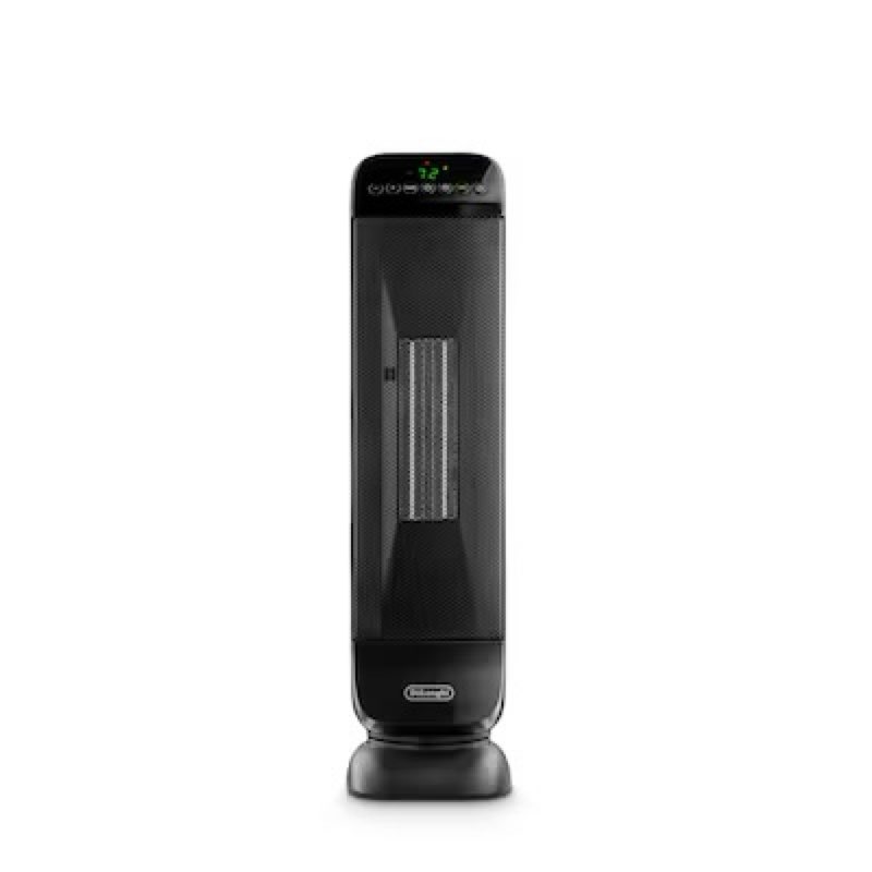 delonghi 1500 -watt ceramic tower indoor electric space heater with thermostat with