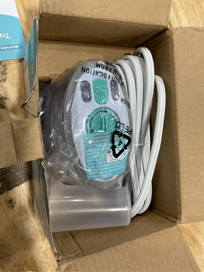 Condition photo showing New/Like New for beautural mini travel steam iron for clothes with dual voltage, non-stick soleplate, anti-slip handle, ideal for sewing, quilting and handcraft