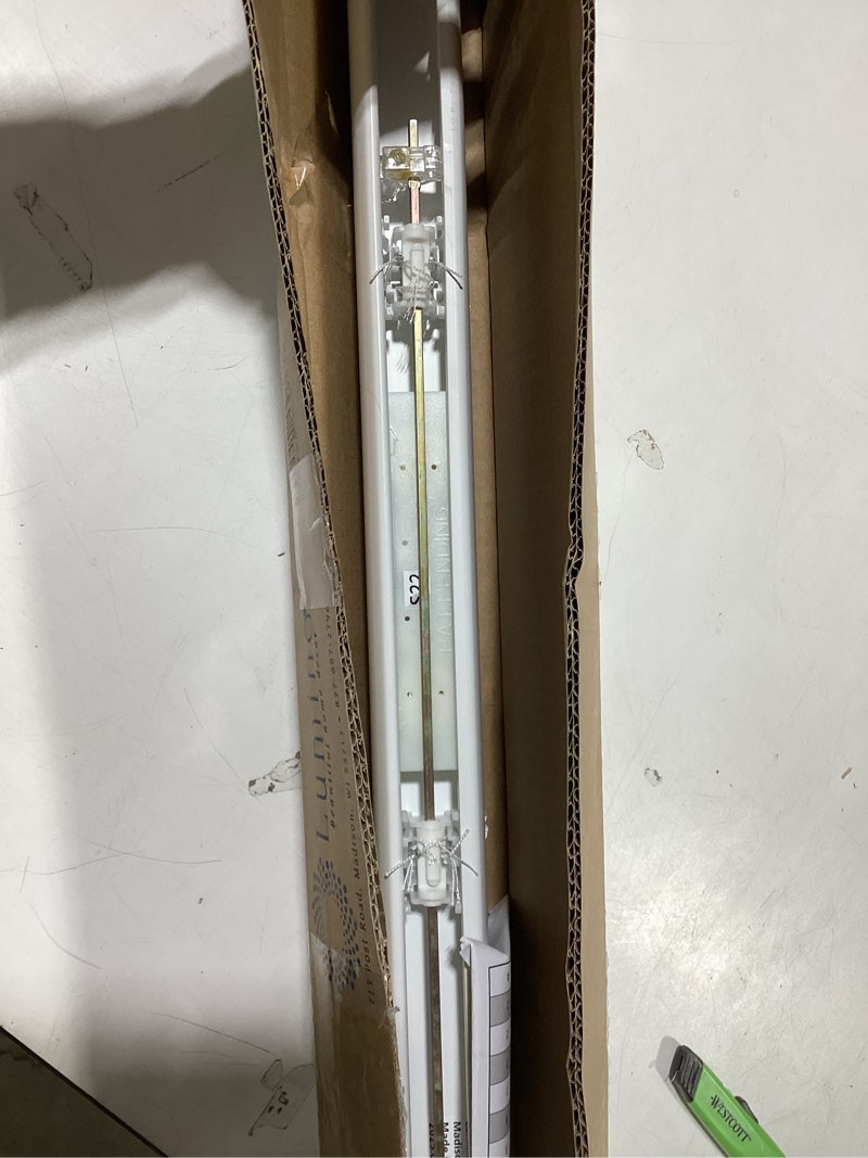 Condition photo showing Good Condition for Room Darkening Cordless Mini Blind - 29" W x 64" L - White, Over 1,400 Custom Sizes Starting at 9.97, Durable 1" Vinyl Slats, Smooth Lift Operation, Horizontal Window Shades by Lumino