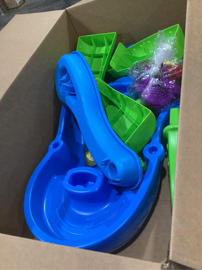 Condition photo showing Good Condition for step2 rain showers splash pond water table, kids water and sand activity sensory playset, summer outdoor toys, 13 piece water toy accessories, for toddlers 1.5+ years old, blue & green