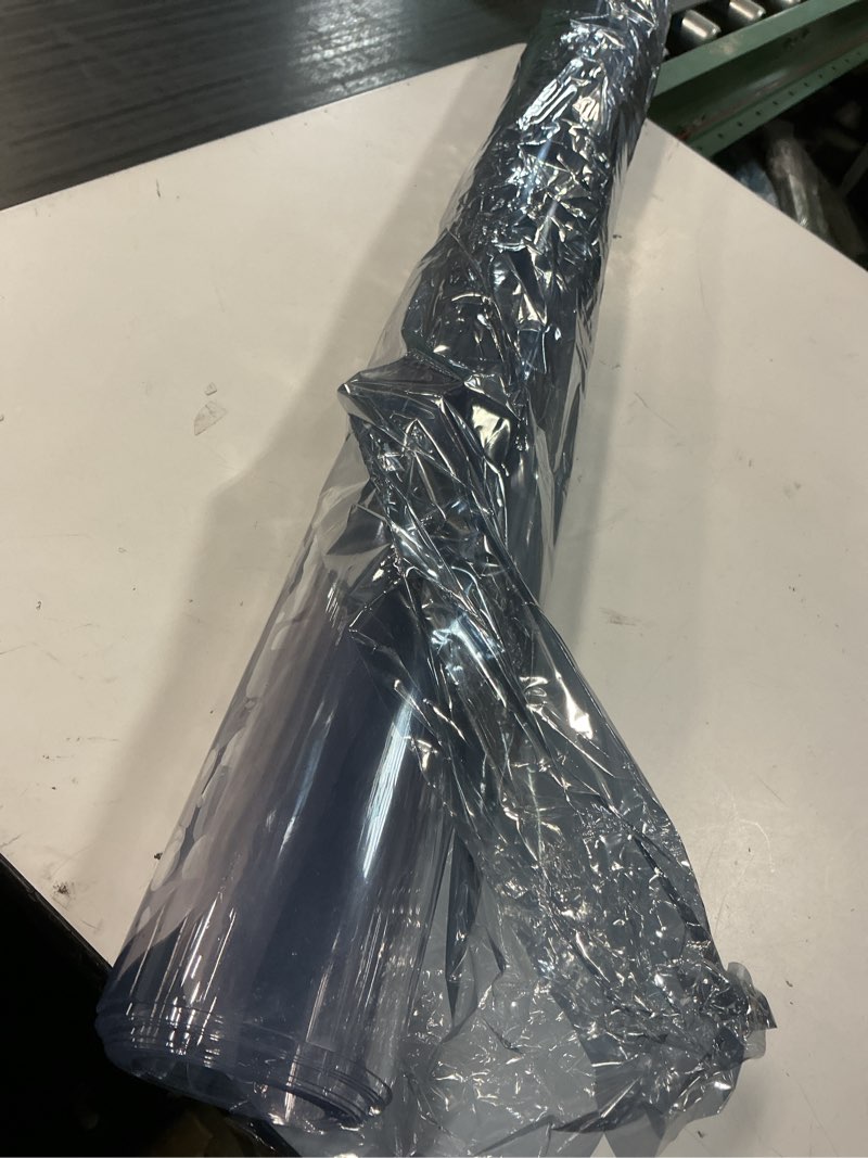 Condition photo showing Good Condition for clear plastic dining table protector - waterproof crystal pvc desk protector - transparent vinyl table pad - desk mat for meeting, banquet, bar, countertop - rectangular 40x106 clear rectangle 1.5mm 40" x 106"