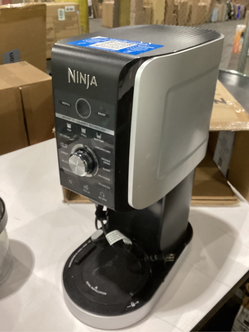 Condition photo showing Good Condition for not tested ninja nc301 creami ice cream maker, for gelato, mix-ins, milkshakes, sorbet, smoothie bowls & more, 7 one-touch programs, with (2) pint containers & lids, compact size, perfect for kids, silver