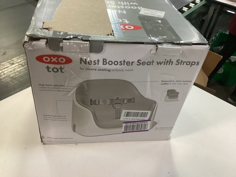 Condition photo showing New/Like New for oxo tot nest booster seat with removable cushion - gray