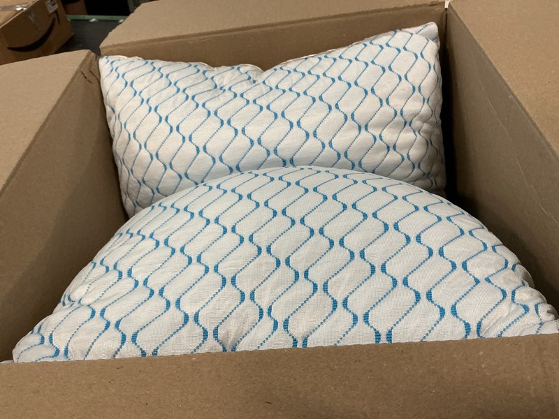 Condition photo showing As Is for vainoc memory foam pillows queen size set of 2, adjustable cooling pillow for side back stomach sleepers with washable removable cover white queen(pack of 2)