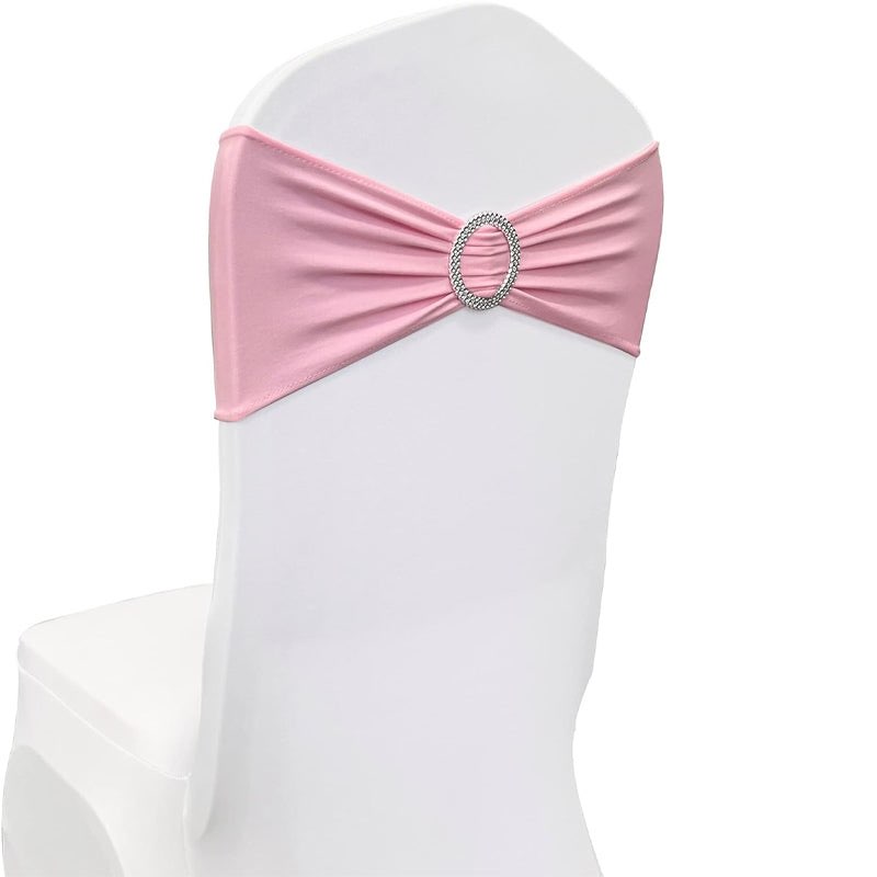 100 pcs spandex chair sashes bands stretch chair ties bows with buckle slider for wedding party banq