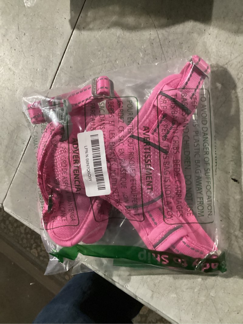 Condition photo showing Good Condition for barkbay no pull dog harness large reflective dog harness with front clip and easy control handle for walking training running with id tag pocket(pink,m)