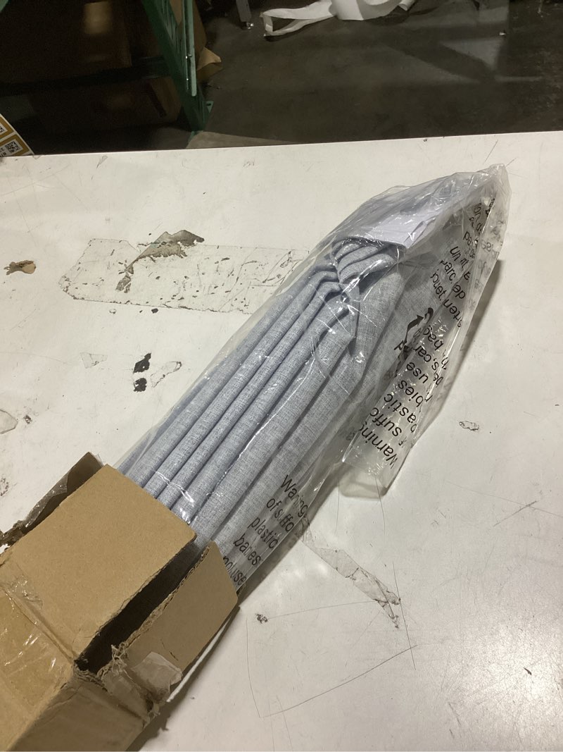 Condition photo showing As Is for lazblinds no drill roman shades for windows, cordless light filtering window shades with uv protection, polyester fabric for bedroom & living room, 46" w x 64" h, grey light filtering - grey 46"w x 64"h