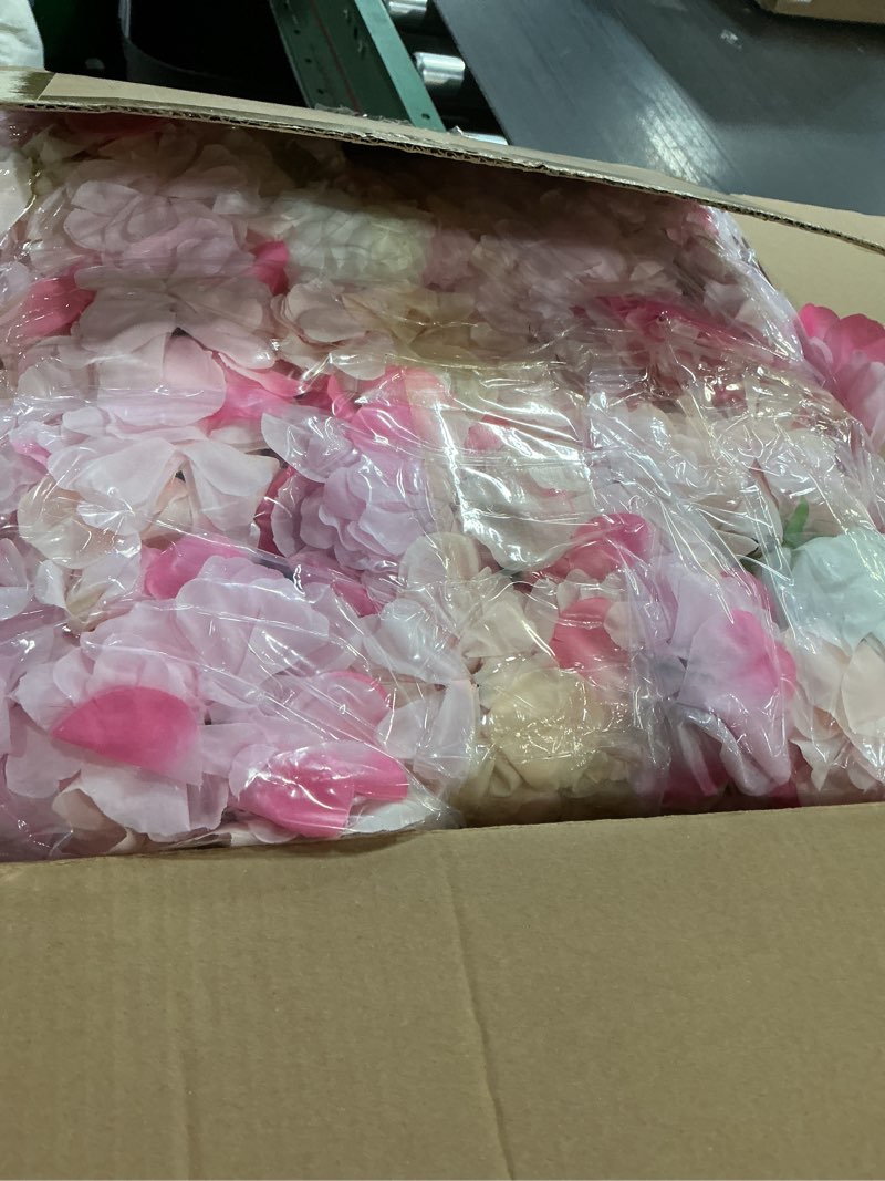 Condition photo showing New/Like New for Flower Wall Backdrop 12-Pack 16.5x16.5 Inch Artificial Rose Silk Flowers Panels-Floral Wall Panel Wedding Photo Backdrop, Photography Backdrop, Event Party Decoration-Pink Pink 16.5inch