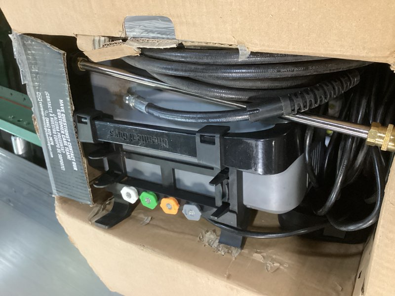 Condition photo showing As Is for Chemical Guys Electric Pressure Washer PM2000 PRO – 2030 PSI, 1.77 GPM, 25’ Flex Hose, Compact Design, 360° Casters, Standard Connections, Cable Storage – EQP411