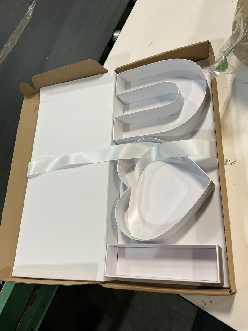 Condition photo showing Good Condition for WENPACK Empty Cardboard Letter Fillable Paper Gift Box Flower Chocolate Packaging (WhiteIheartU) 1 Count (Pack of 1) WhiteIheartU