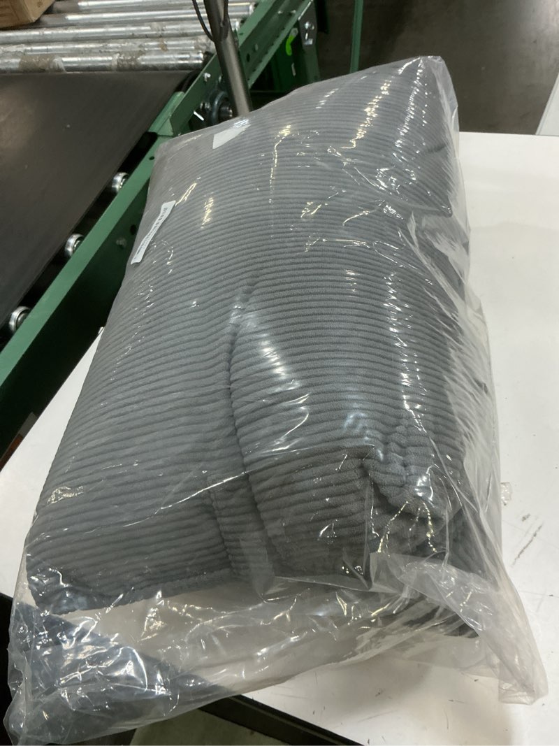 Condition photo showing Good Condition for corduroy lumbar support backrest pillow for sitting & reading, ergonomic triangle cushion for sofa, armchair & bed, removable cover, dark grey dark grey standard
