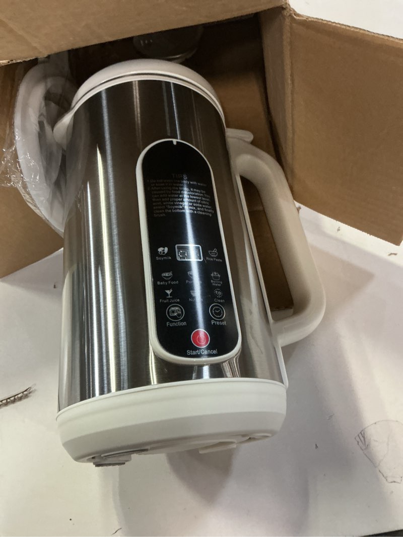 Condition photo showing Good Condition for nut milk maker machine, 42oz 8 in 1 portable automatic soy milk machine for homemade soy, oat, coconut, plant-based and non-dairy almond cow milk machine maker with delay start, auto clean(silver)