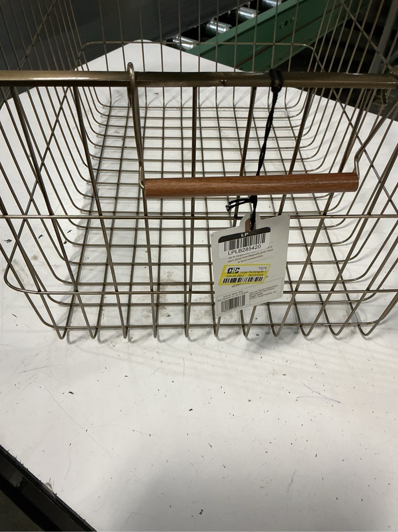 Condition photo showing Good Condition for large rectangular brass wire storage basket- hearth & hand™ with magnolia