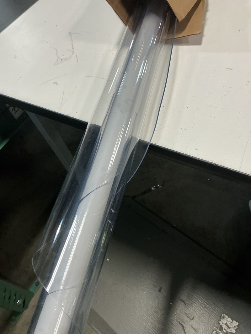 Condition photo showing Good Condition for etechmart clear round table cover protector 48'', 2.0mm thick vinyl waterproof transparent table protector, non-slip heat resistant clear plastic table cover protector for coffee table hard floor 2.0mm clear dia. 48 inches (round)